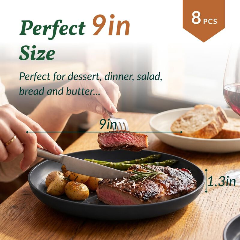 Platos Homienly de Paja de Trigo, 8 Piezas, 23 ... image number null