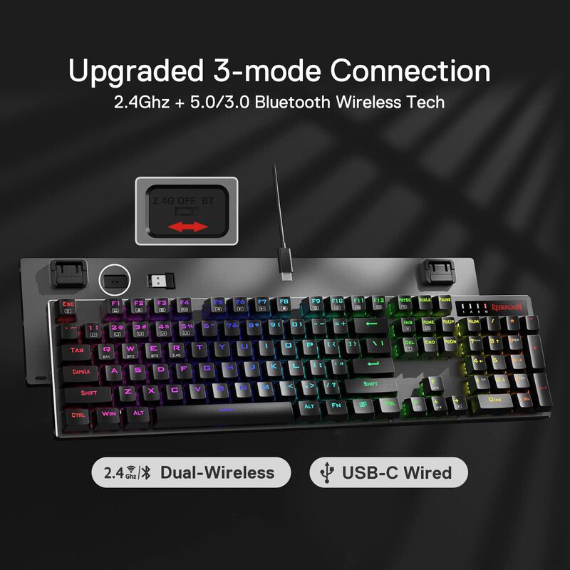 Teclado Inal&aacute;mbrico Rgb Para Juegos Redragon K5... image number null