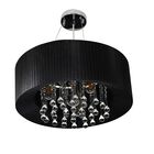 Lámpara Colgante Con Pantalla De Tela Y Gotas De Cristal (Blanca)