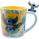 Taza 3D Stitch Hawaiano Lilo & Stitch Disney Cer&aacute;mica 460 mls
