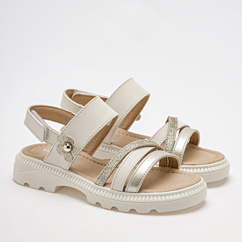 Yuyin Sandalia para ni&ntilde;a blanco dorado image number null