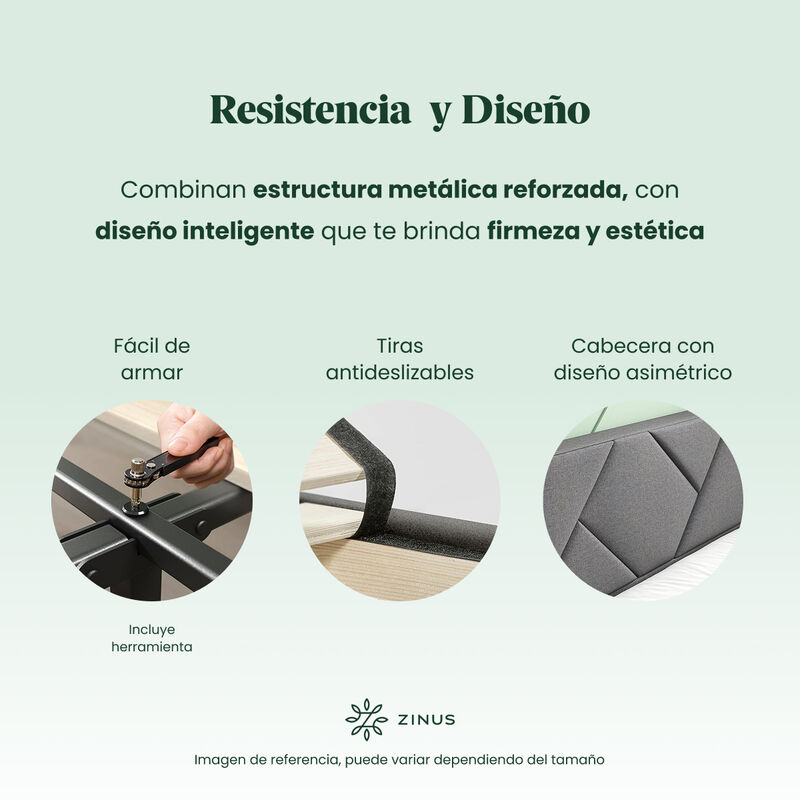 Zinus  Judy | Base De Cama Matrimonial Con Cabe... image number null