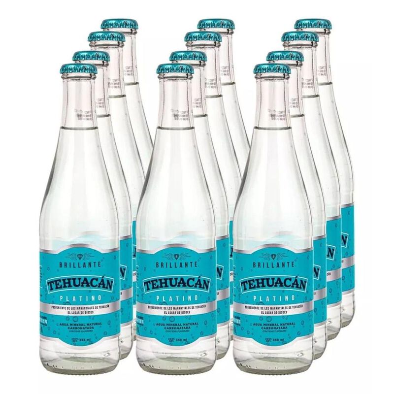 Agua Mineral Tehuac&aacute;n Platino Con Gas Pack 24 U... image number null