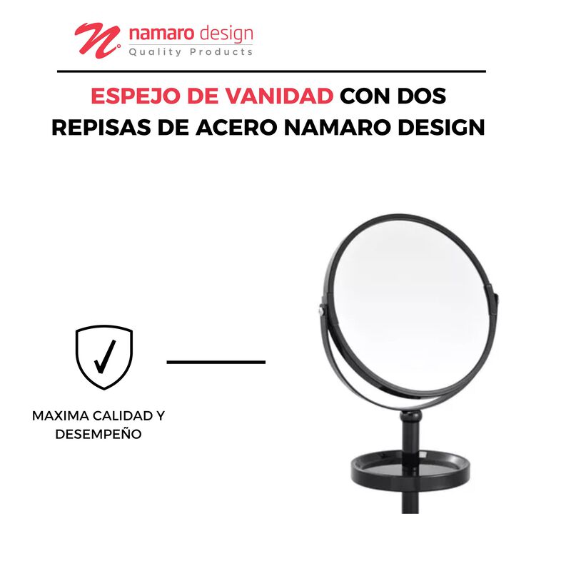 Espejo De Vanidad Con Dos Repisas De Acero Nama... image number null