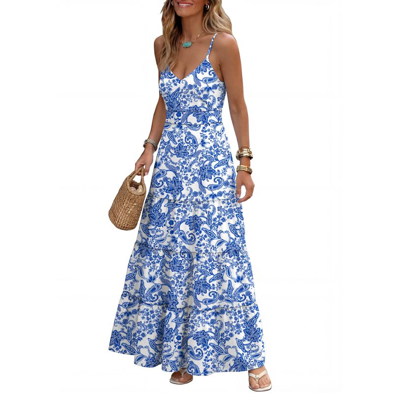Vestido Maxi Caracilia Floral con Tirantes Fino... image number null