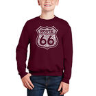 Sudadera De Cuello Redondo Word Art Para Ni&ntilde;o - Divi&eacute;rtete En La Ruta 66 - Granate