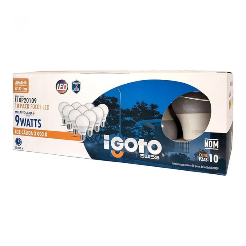 Paquete de 10 Focos Led A609w Luz Cálida image number null
