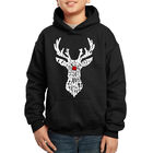 Sudadera Con Capucha Word Art Para Ni&ntilde;o - Renos De Santa - Negro