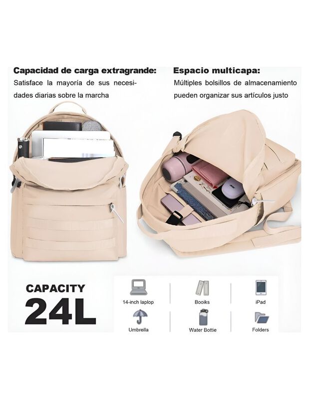 Mochila Escolar Pink Brule image number null