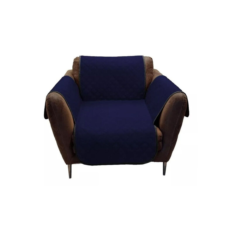 Cubre Sof&aacute; Doble Vista Jenin Home Marino/Gris image number null