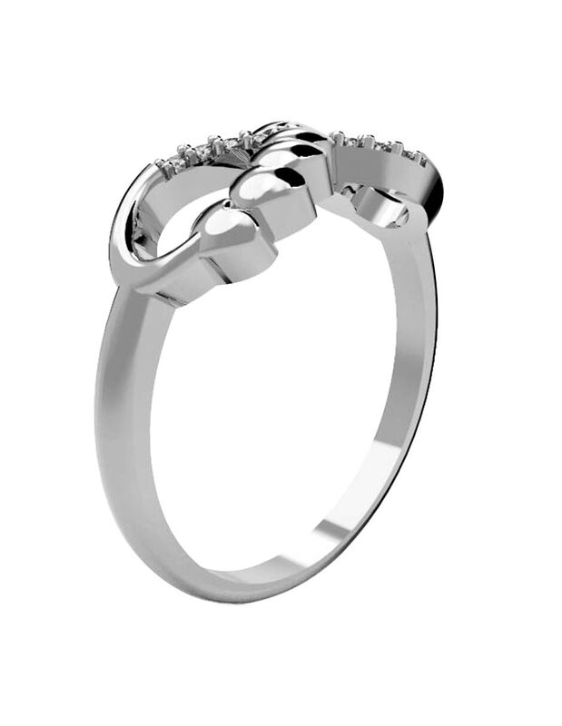 Anillo de Compromiso en Oro Blanco 14K con Circ... image number null