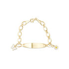 Esclava De Oro Amarillo De 14K (Mariposa Y Flor Con Esmalte) (14 Cm Aprox)