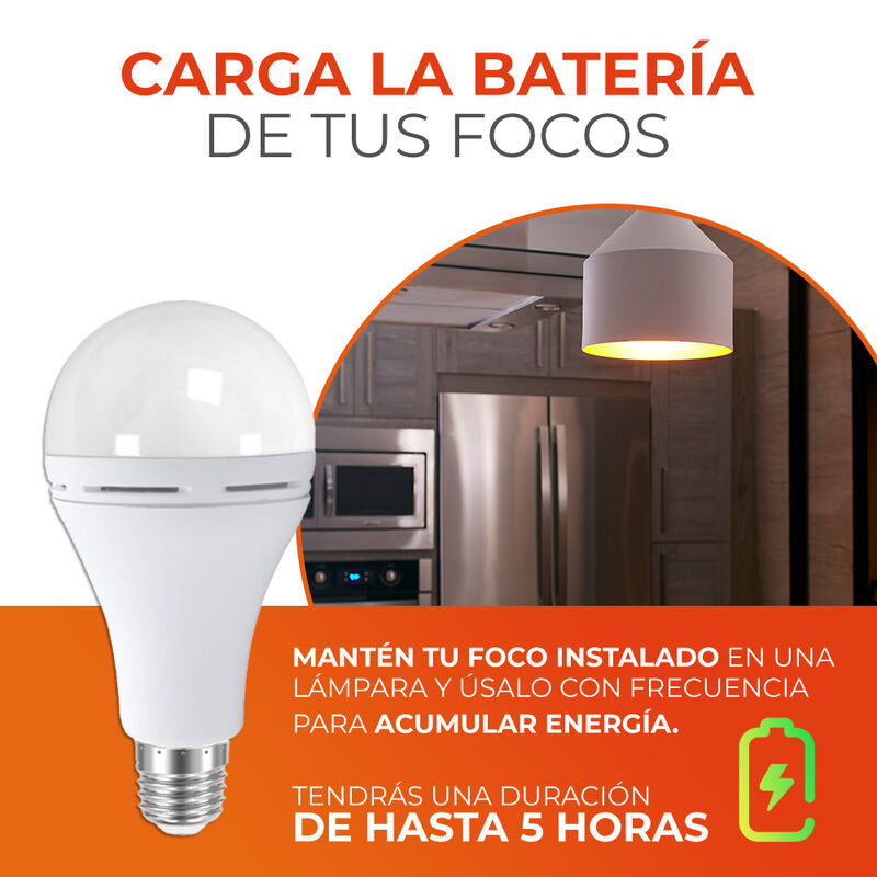 Foco Led De Emergencia Luz De D&iacute;a, Bater&iacute;a 2 Ho... image number null