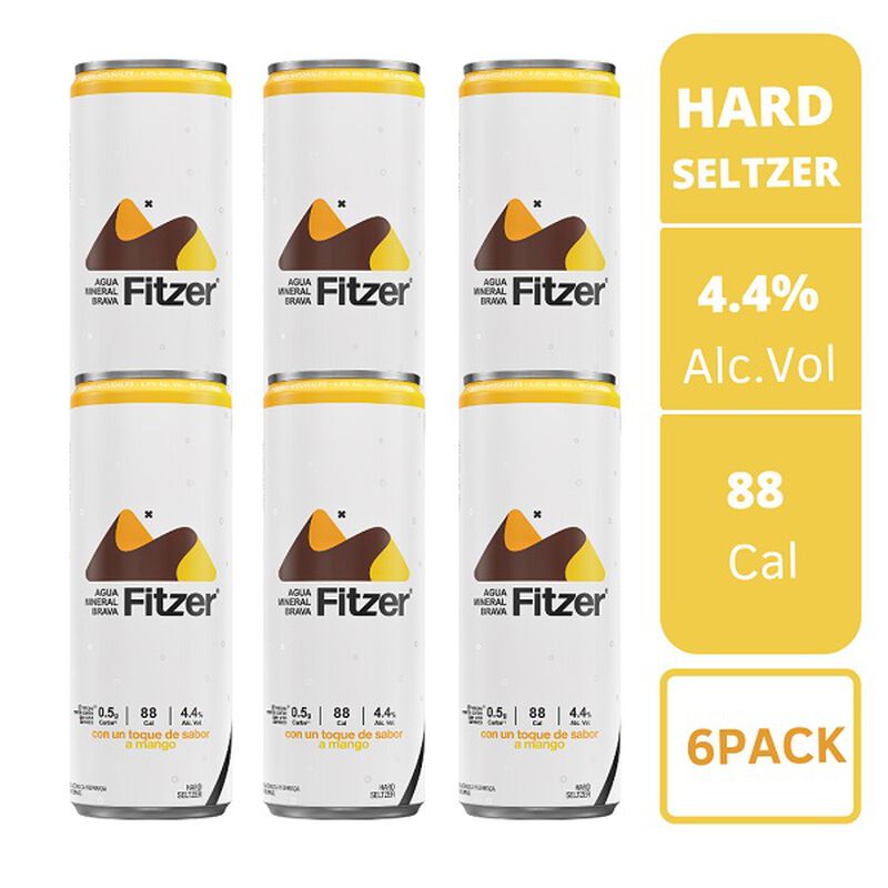 Fitzer Hard Seltzer Mango 6 Pack Lata 355 ml image number null