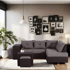 Sala Modular Esquinera Barcelona con Baúl gris