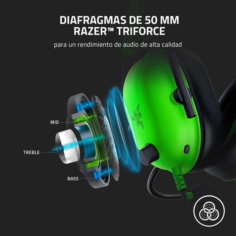Razer BlackShark V2 X Wired Gaming Headset Gree... image number null