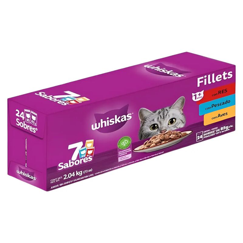 Pack X24 Sobres Multisabor Para Gato Adulto 85g... image number null