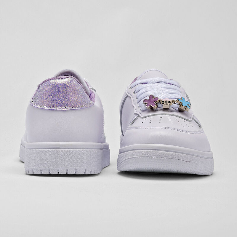 Leds Tenis urbano para ni&ntilde;a blanco lila image number null