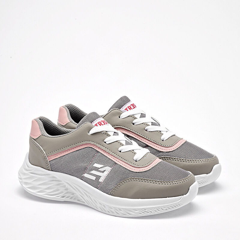 Tres-A tenis para ni&ntilde;a gris rosa cod 140834-D image number null