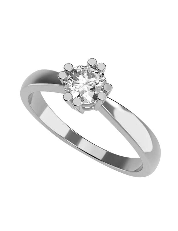 Anillo de Compromiso en Oro Blanco 14K con Circ... image number null