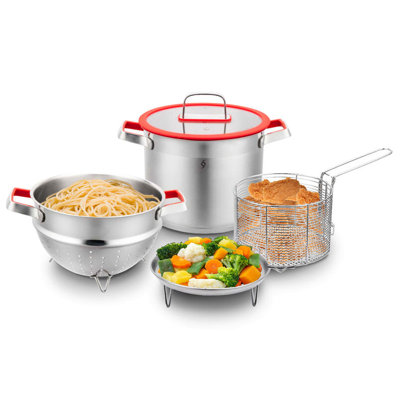 Set De Olla Multifunción De Acero Inox 5 Pzs Bo... image number null
