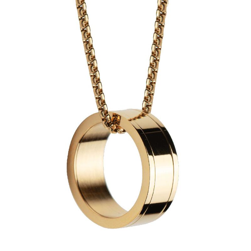 Collar Hombre Anillo Acero Inoxidable, Regalos ... image number null