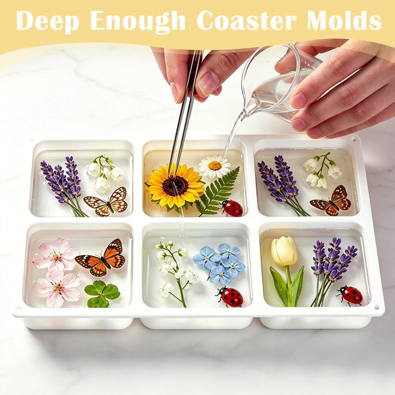 Juego De 6 Moldes De Silicona Para Posavasos De... image number null