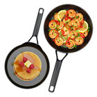 Set Sart&eacute;n 28 cm Y Comal 26 cm Aluminio Forjado Bogner Black Pro BFPBK2826