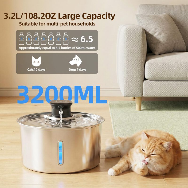 Fuente Para Gatos Jzla Pro Wireless 3,2 l Acero... image number null