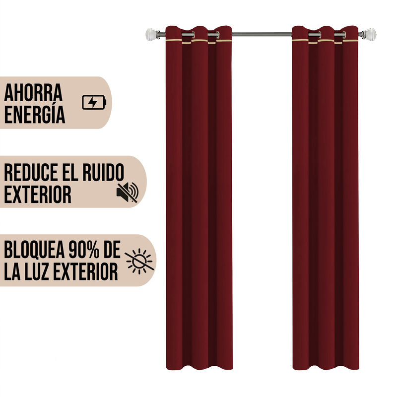Cortinas Black Out Lisa Tinto Con Argollas image number null