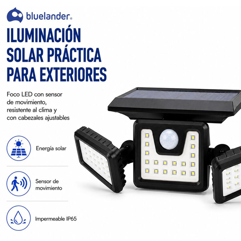 L&aacute;mpara Solar Led Con Sensor De Movimiento Y 3 ... image number null