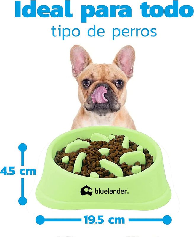 Plato de Alimentación Lenta Verde para Mascotas... image number null