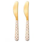Juego de 2 Esp&aacute;tulas Mackenzie-childs Mocha Check