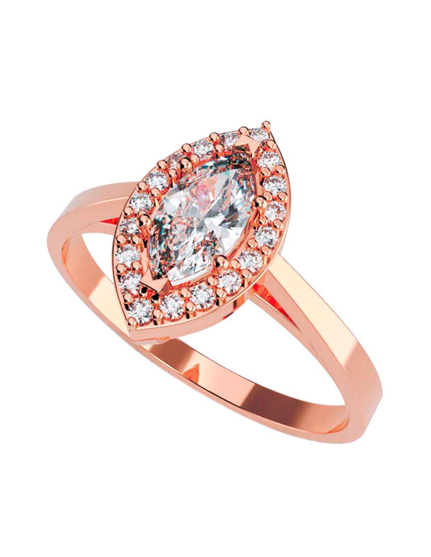 Anillo de Compromiso en Oro Rosa 10K con Circon... image number null
