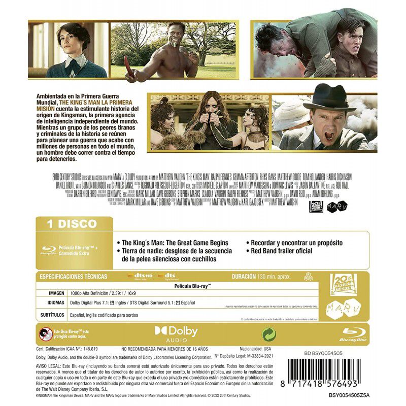 The King's Man: La Primera Misi&oacute;n [Blu-ray] image number null