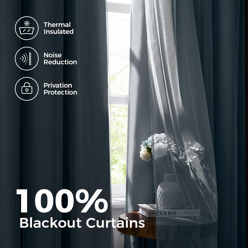 Cortina Swandream 213 cm Azul Blackout Doble Ca... image number null