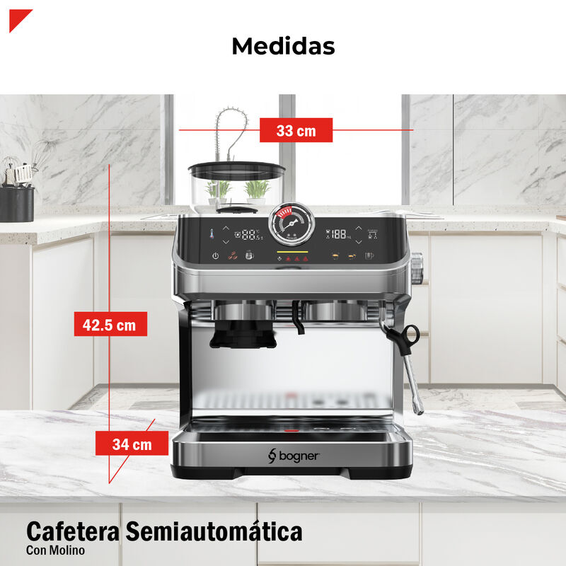 Cafetera Semiautom&aacute;tica Con Molino Bogner Becm0... image number null
