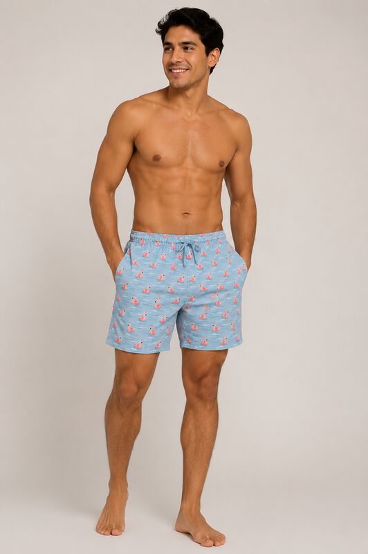 Traje De Ba&ntilde;o Hombre Secado Rapido Azul Flaming... image number null
