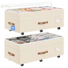 Caja de almacenamiento Budding Joy 80 l pack de 2 beige con ruedas