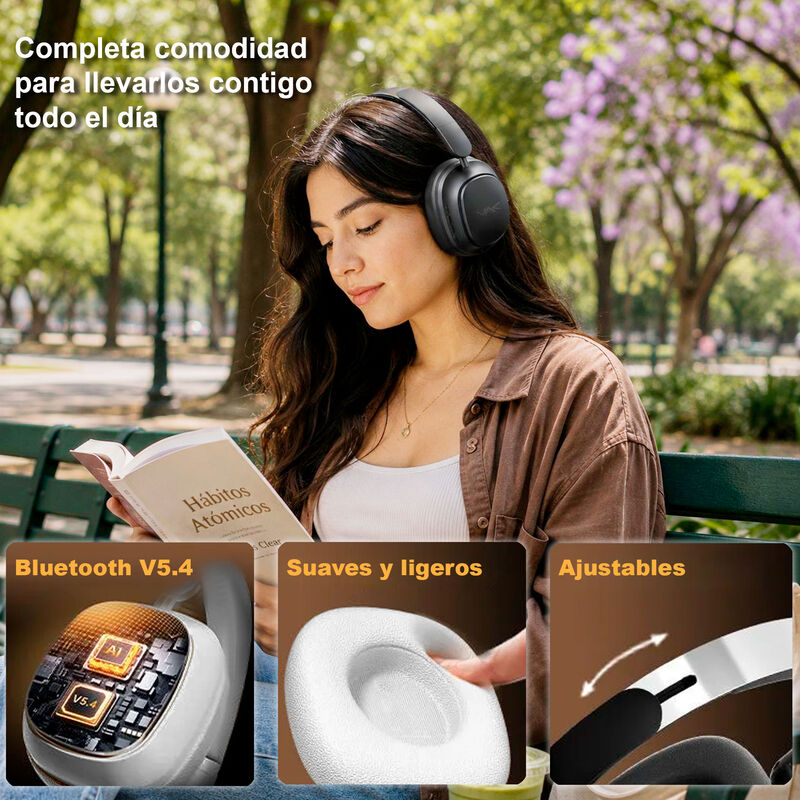 Aud&iacute;fonos Vak T20 Bluetooth ANC Siri Game Bass ... image number null