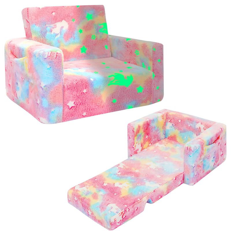 Sof&aacute; Convertible Sliguy Para Ni&ntilde;os, Rosa Que Br... image number null