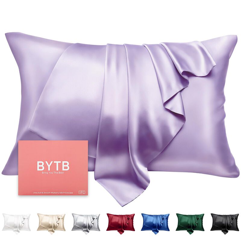 Funda De Almohada De Seda Bytb, 100% Seda De Mo... image number null