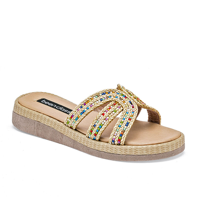 Been Class sandalia piso para mujer beige multi... image number null