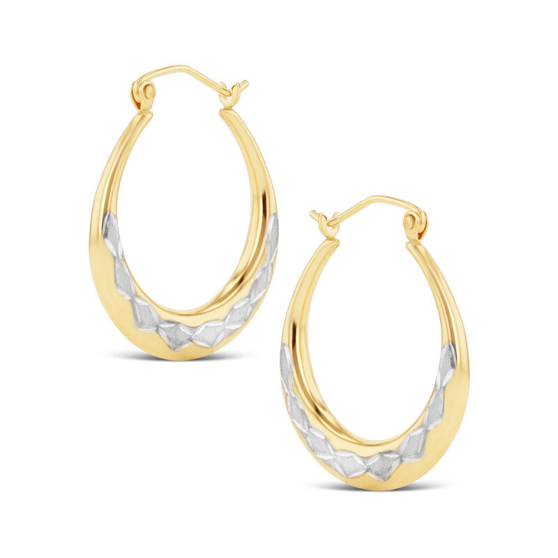 Arracadas De Oro Amarillo Y Blanco 10K (17 Mm A... image number null