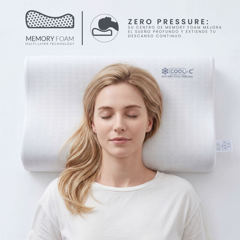 Almohada Memory Foam Ergon&oacute;mica Japandi Comfort... image number null
