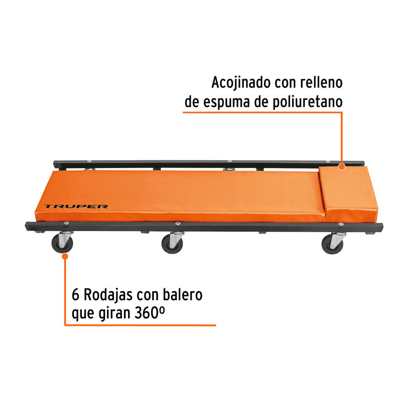 Cama de Acero 40' para Mecánico Truper image number null