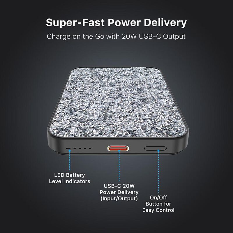 Bater&iacute;a MYBAT Powerbank Mag 5000mAH Brillos Rhi... image number null