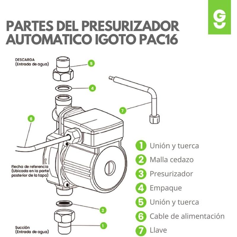 Presurizadora Igoto PAC16 Aumenta la Presión de... image number null