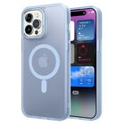 Funda TEKKU Matte para iPhone 15 PRO MAX Trans Azul compatible con MagSafe