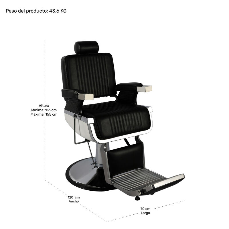 Sill&oacute;n Barberia Silla Reclinable Premium Giro 3... image number null